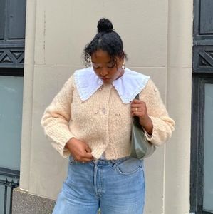 Ganni ruffled collar poplin shirt